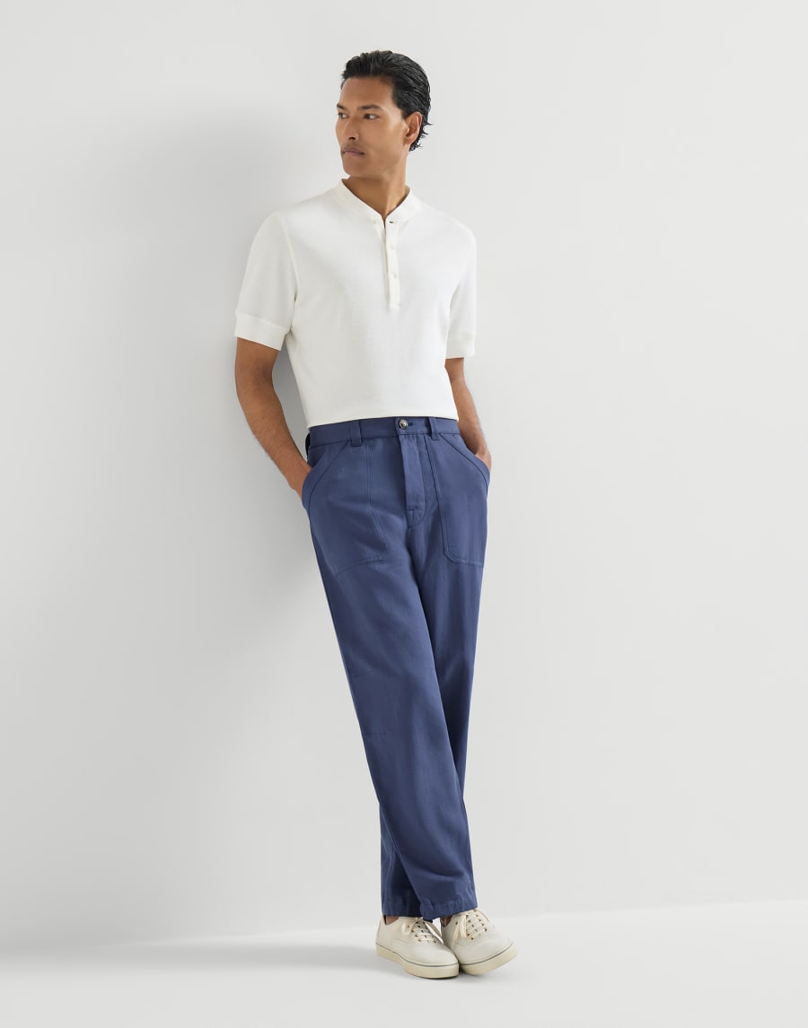 Drill trousers Blue Man - Brunello Cucinelli