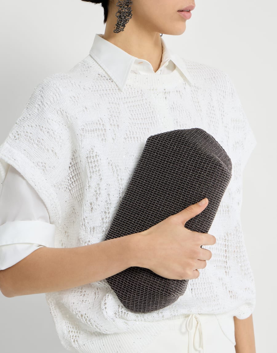 Borsa Pouch Precious Marrone Scuro Donna - Brunello Cucinelli