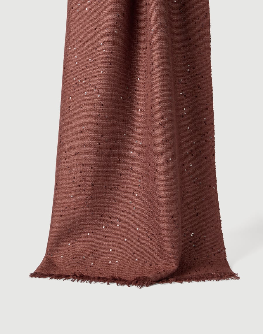 Cashmere and silk Diamond yarn scarf Bordeaux Woman - Brunello Cucinelli