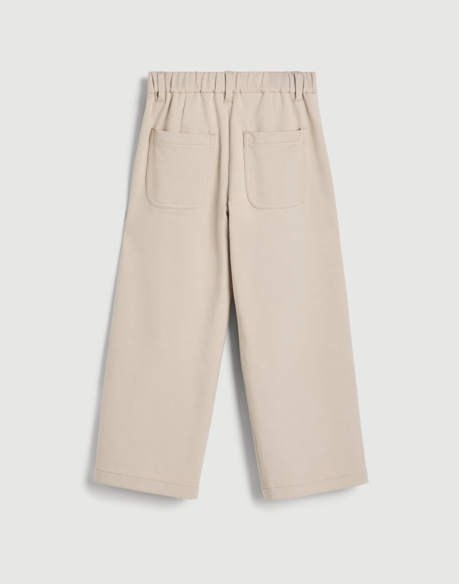 A-line trousers with monili Beige Girls - Brunello Cucinelli