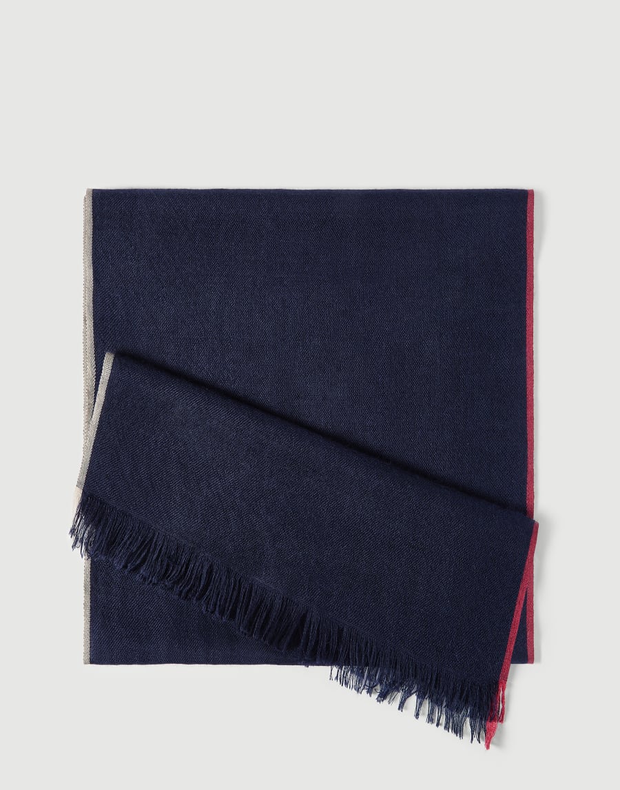 Schal mit Webkante Blau Herren - Brunello Cucinelli