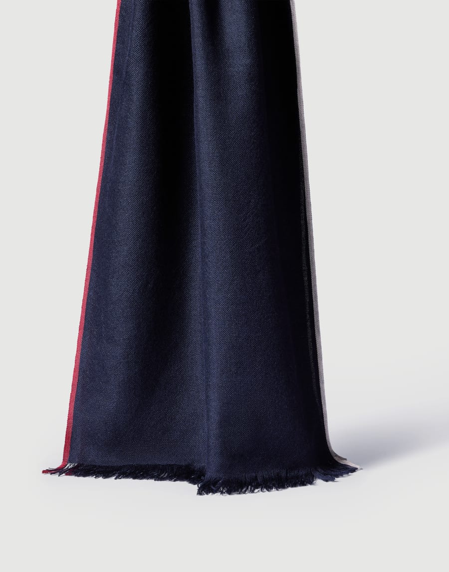 Écharpe avec lisière Bleu Homme - Brunello Cucinelli