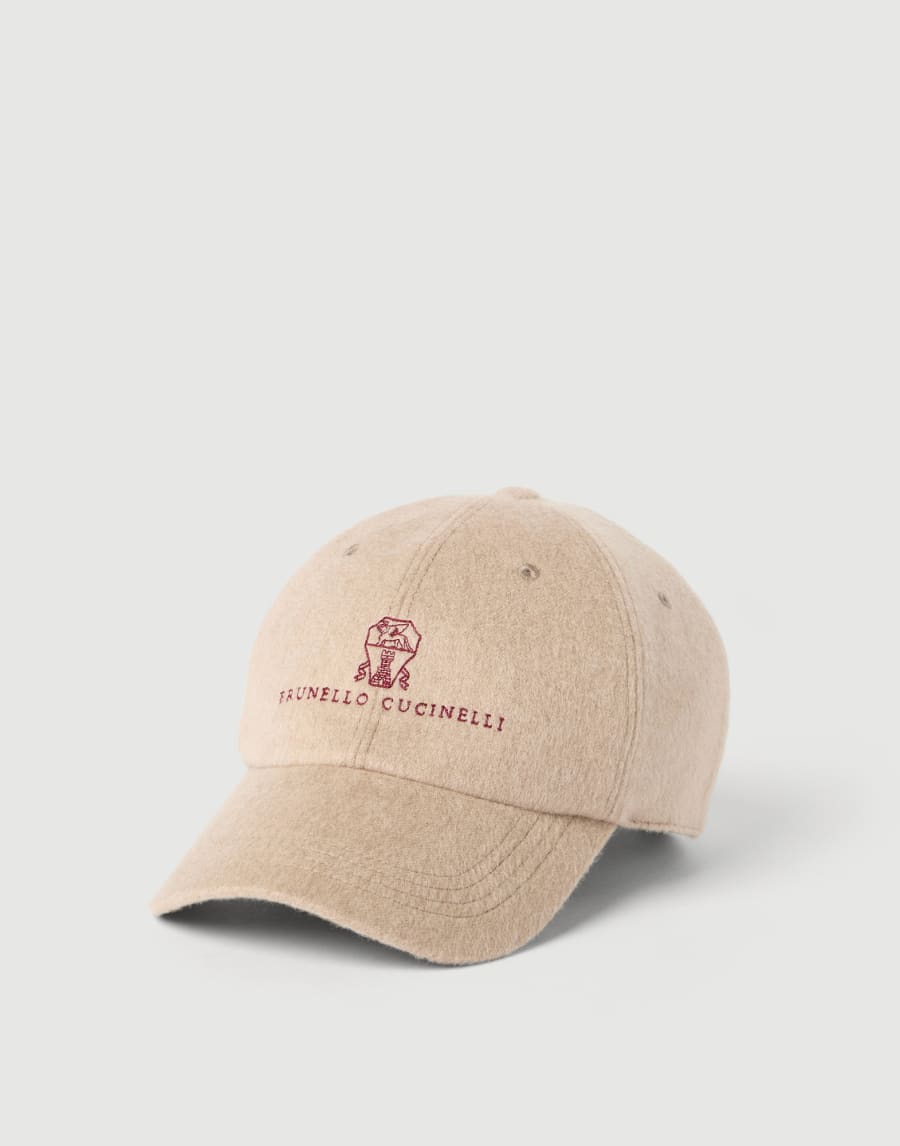 Cashmere and vicuña beaver cloth hat Beige Man - Brunello Cucinelli