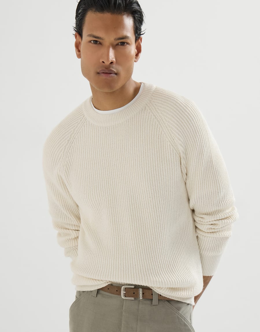 Jersey de punto canalé inglés Panamá Hombre - Brunello Cucinelli