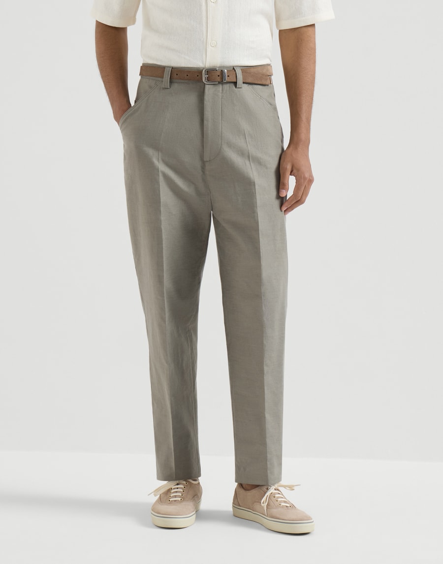 Panama trousers Khaki Man - Brunello Cucinelli