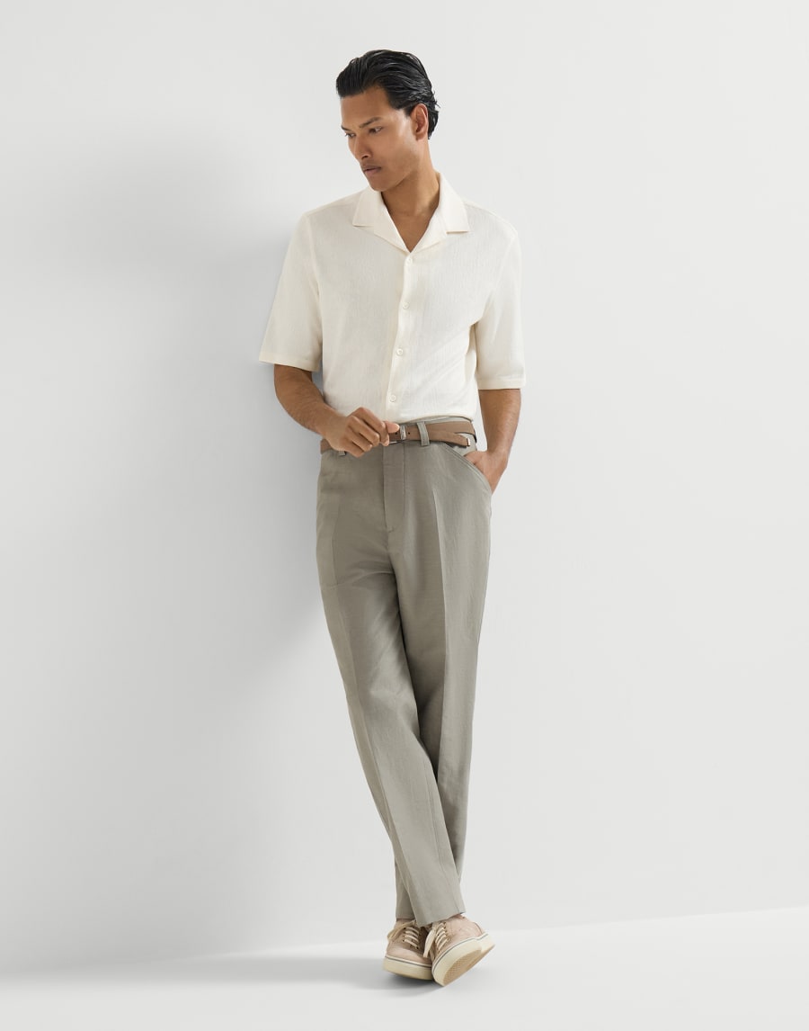 Panama trousers Khaki Man - Brunello Cucinelli