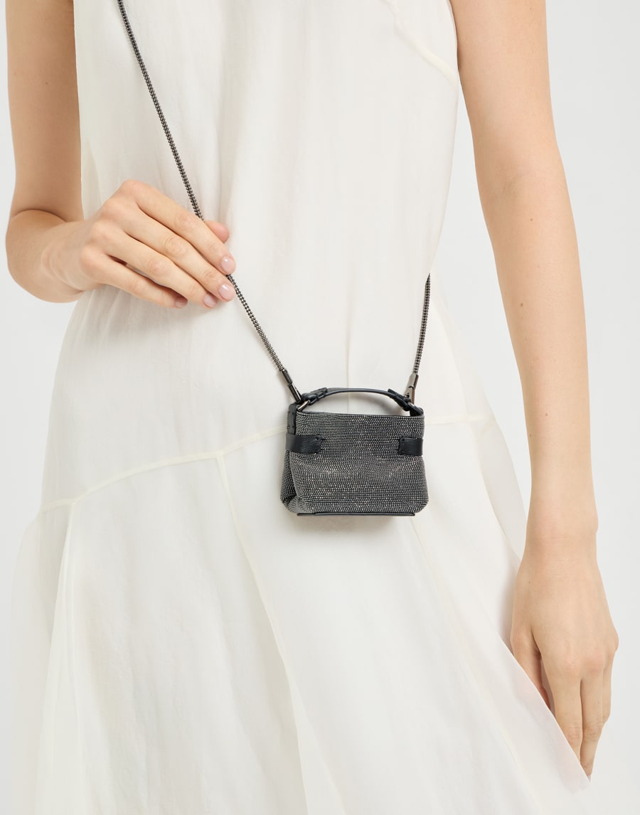 Essence precious micro bag Anthracite Woman - Brunello Cucinelli