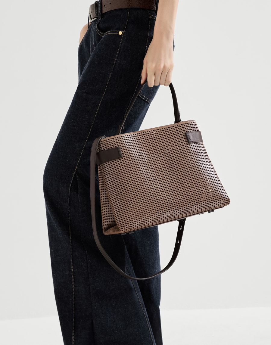 Leather Essence top-handle bag Brown Woman - Brunello Cucinelli