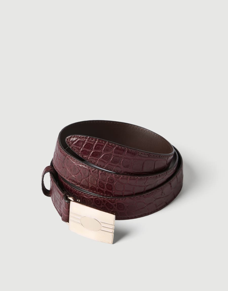 Alligator belt Amarone Wine Red Man - Brunello Cucinelli