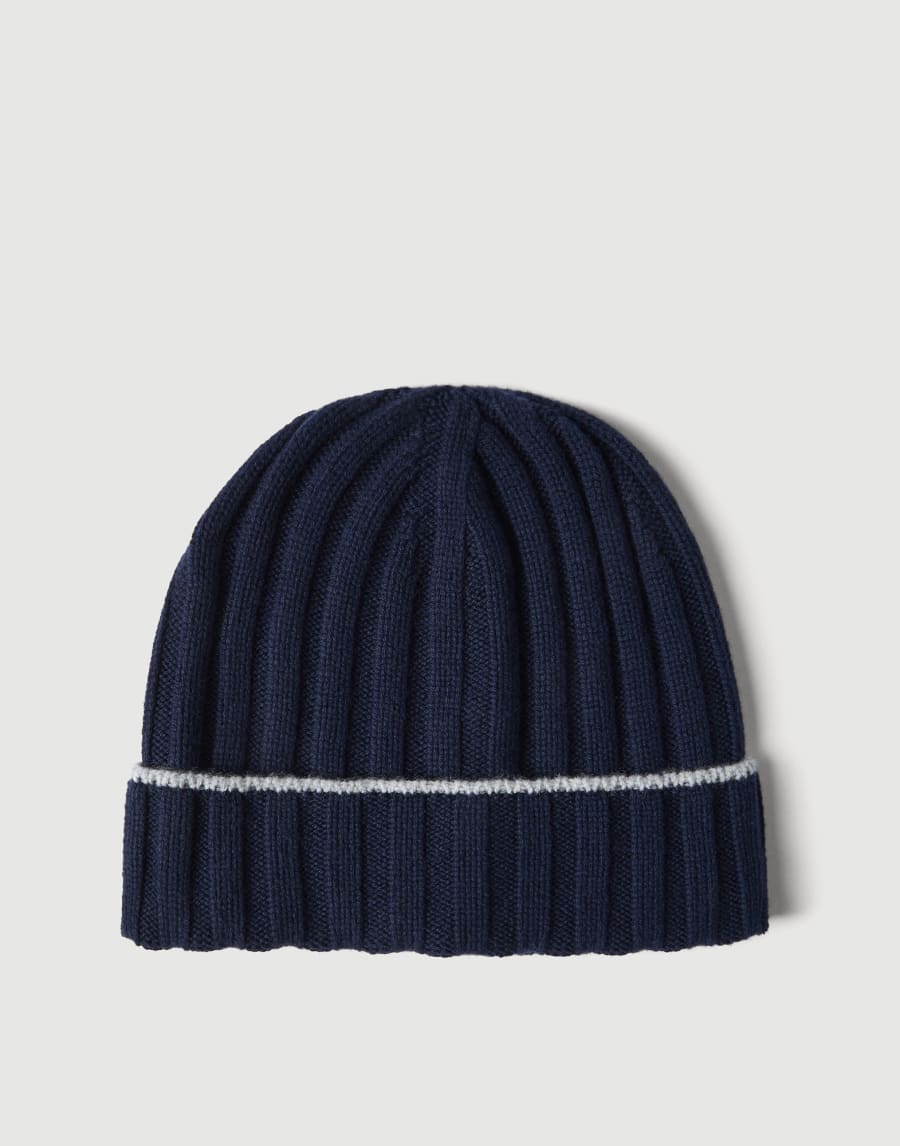 Vicuña knit beanie Blue Man - Brunello Cucinelli