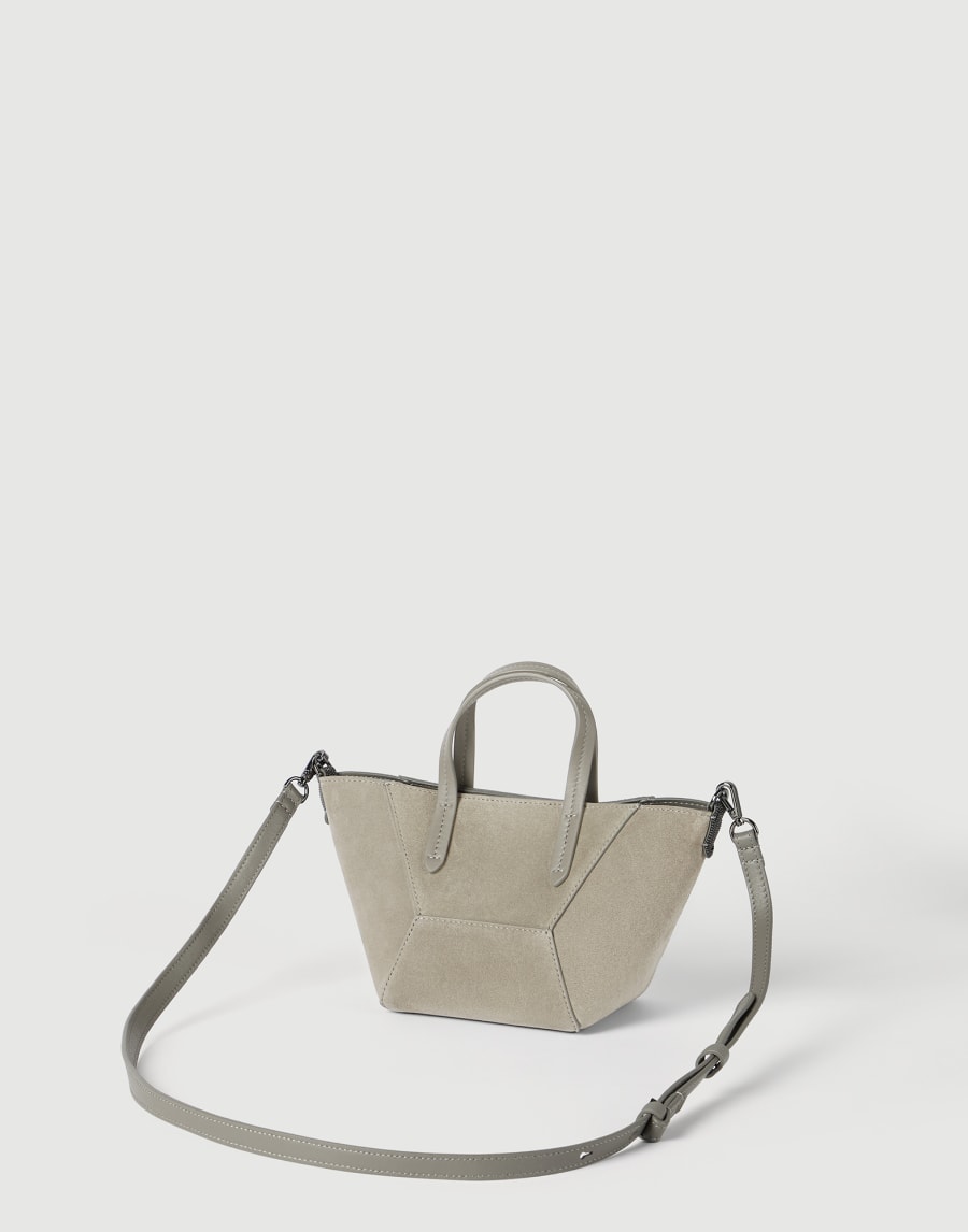 Suede mini BC Duo bag Khaki Woman - Brunello Cucinelli