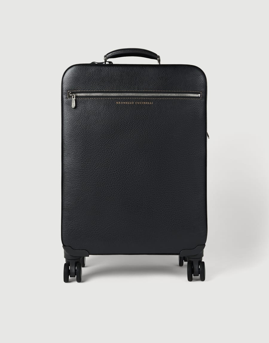Grained calfskin suitcase Black Man - Brunello Cucinelli