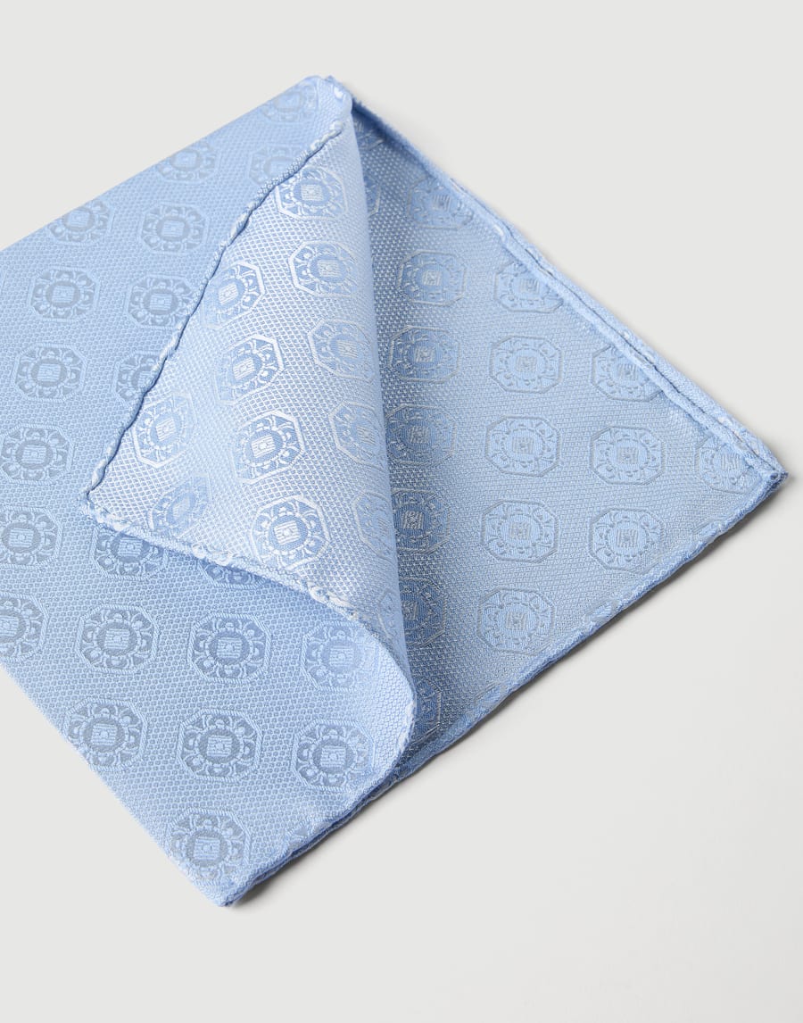 Pocket square with pattern Azure Man - Brunello Cucinelli