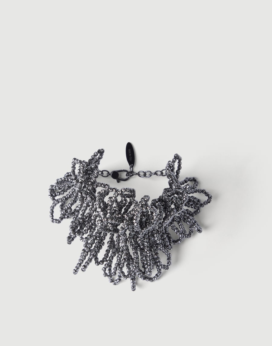 Hematite and Sterling Silver bracelet Lignite Grey Woman - Brunello Cucinelli