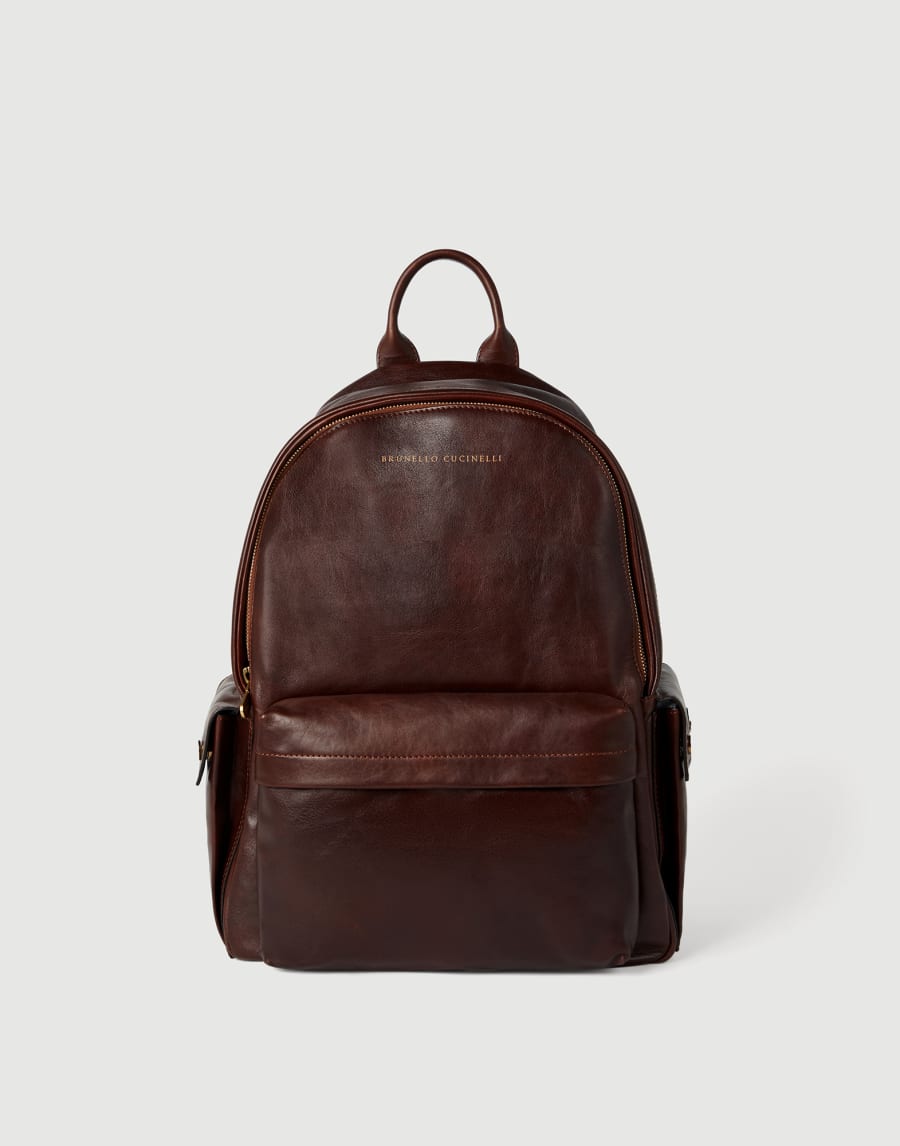 Calfskin backpack Burgundy Man - Brunello Cucinelli