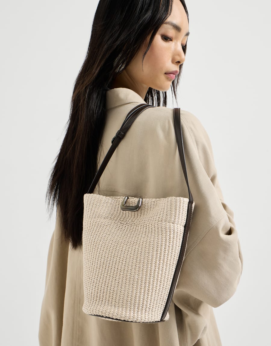 Sartorial small bucket bag Beige Woman - Brunello Cucinelli