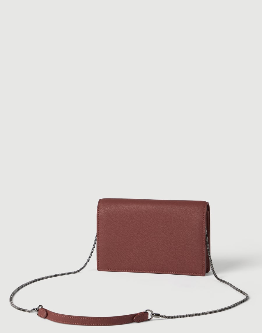 Calfskin wallet with monili Firebrick Woman - Brunello Cucinelli