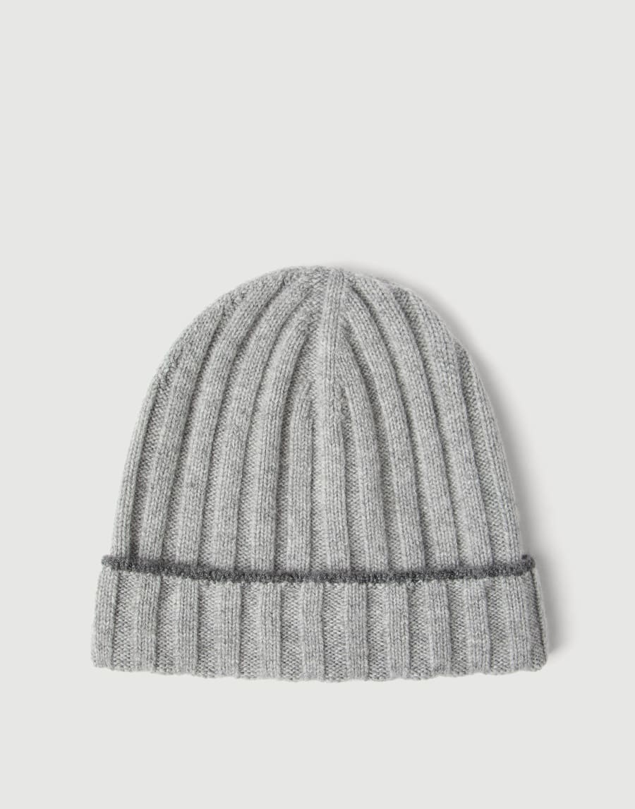 Cashmere rib knit beanie Grey Man - Brunello Cucinelli