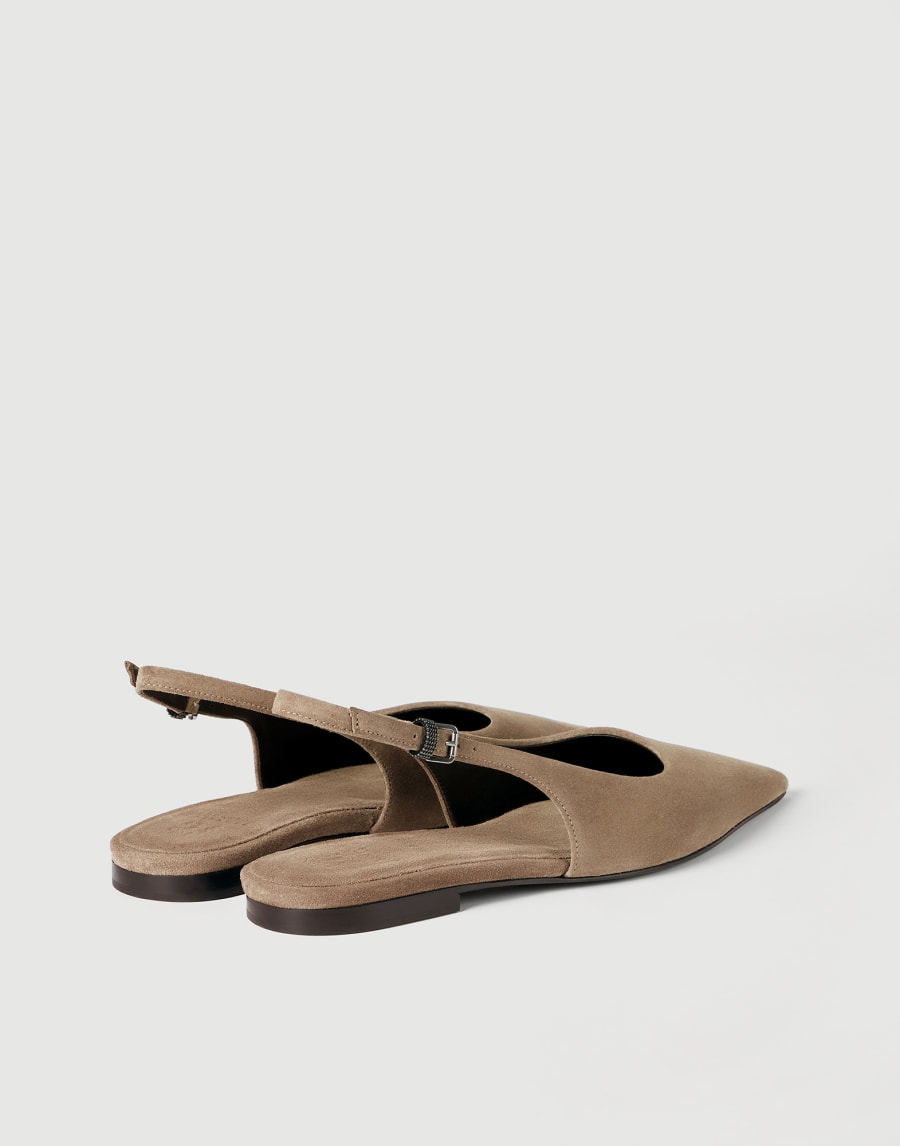 Suede slingback flats Brown Woman - Brunello Cucinelli
