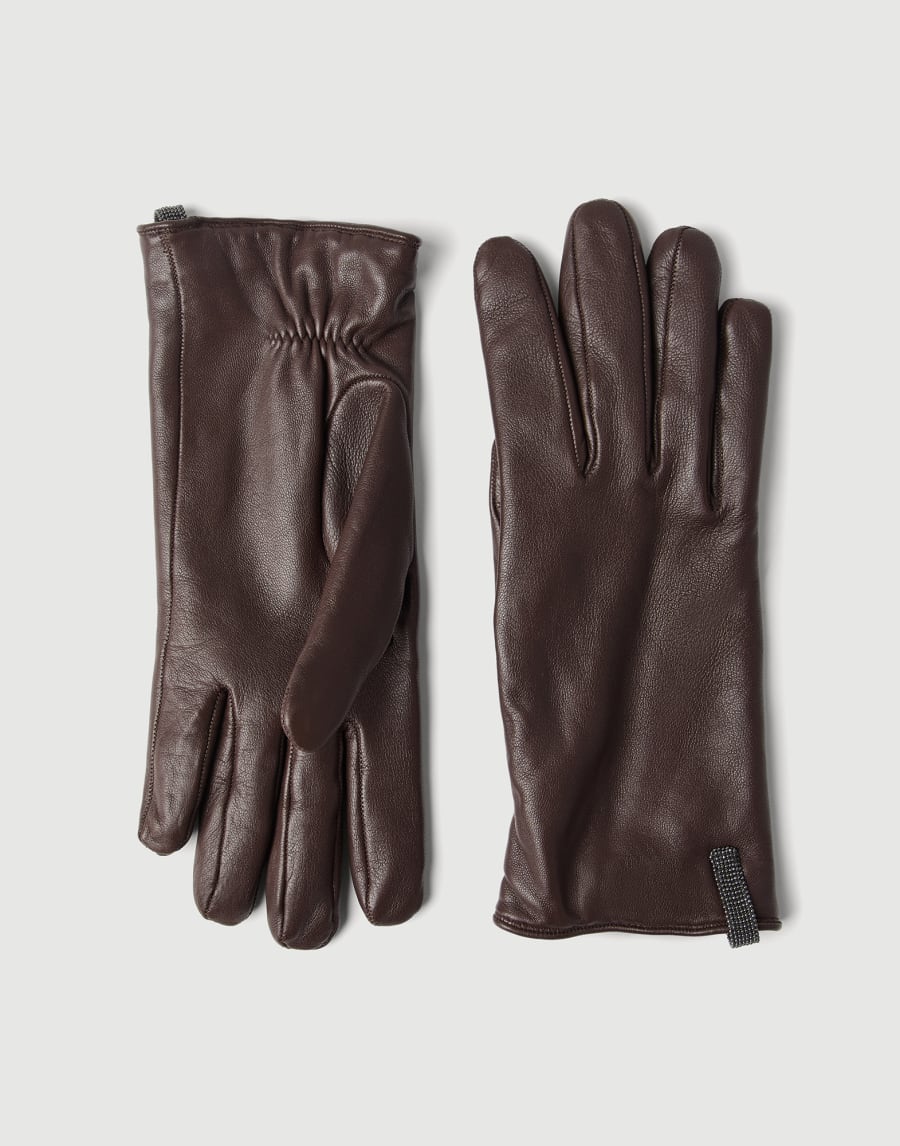 Nappa leather gloves Rust Brown Woman - Brunello Cucinelli