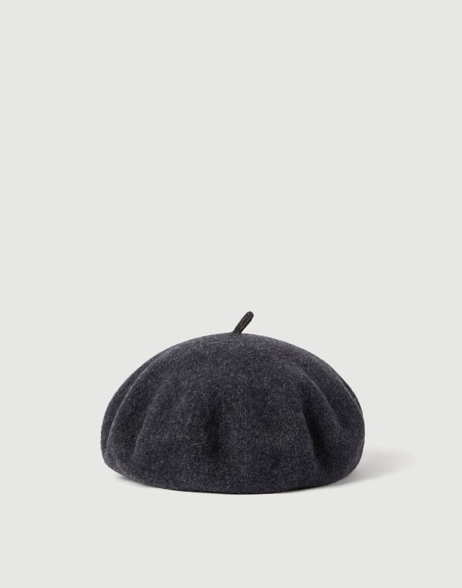 Wool beret Anthracite Woman - Brunello Cucinelli