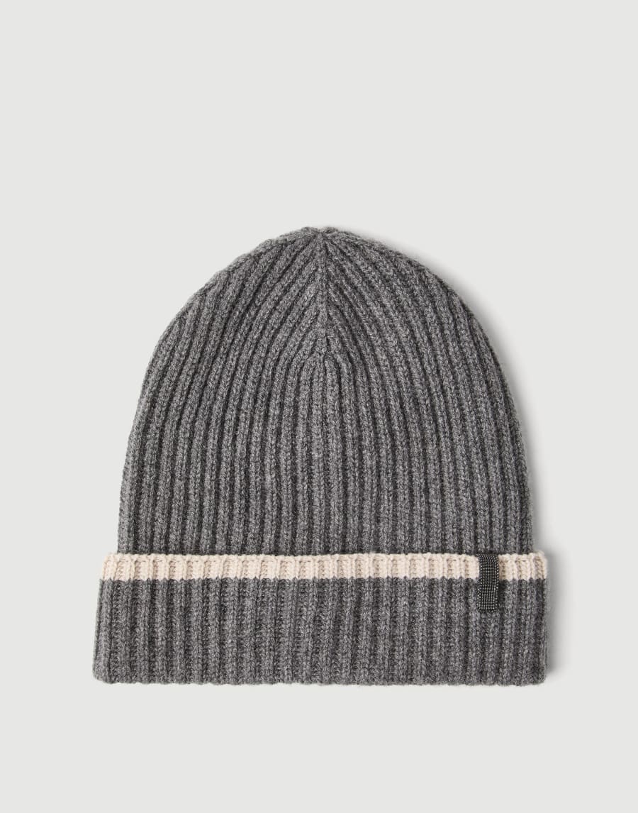 Knit beanie Medium Grey Woman - Brunello Cucinelli