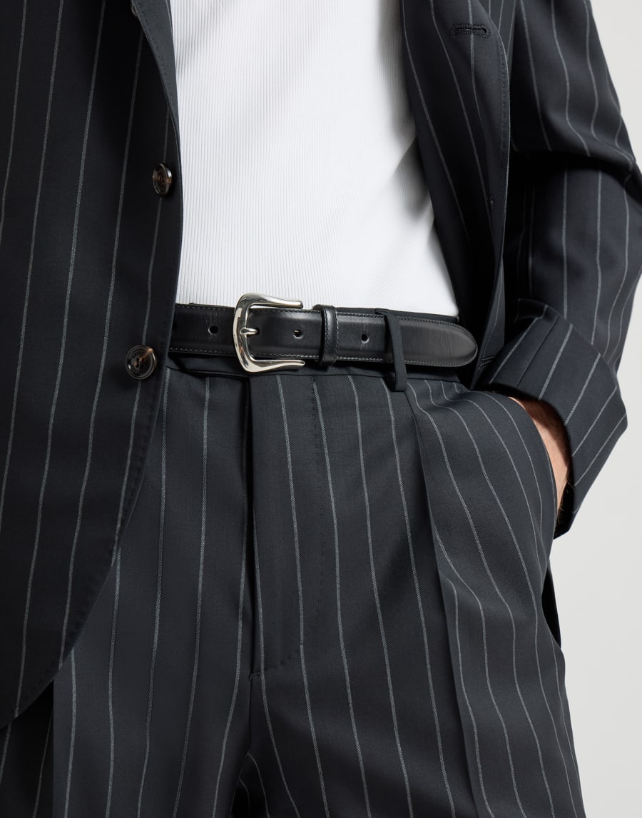 カーフスキン ベルト ブラック メンズ - Brunello Cucinelli