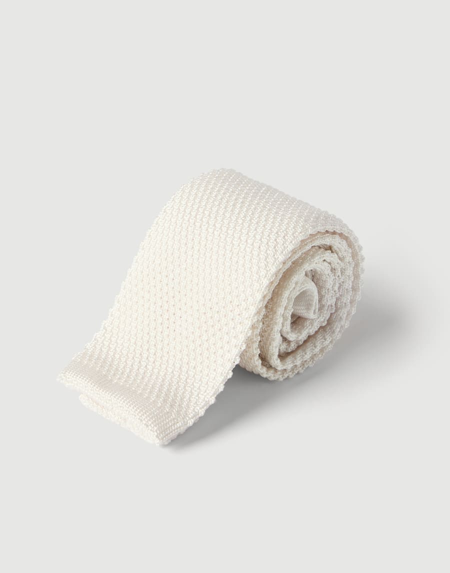 Knit necktie White Man - Brunello Cucinelli