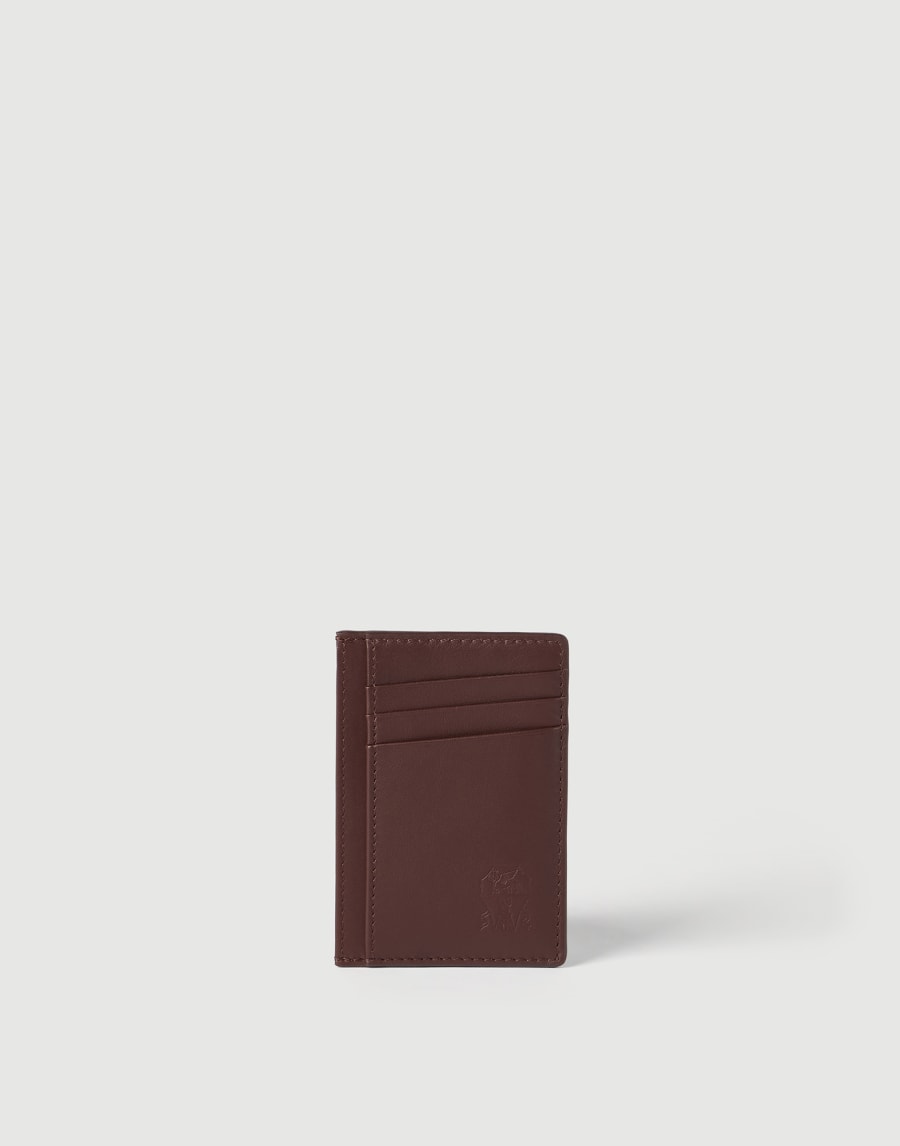 Calfskin card case Brown Man - Brunello Cucinelli