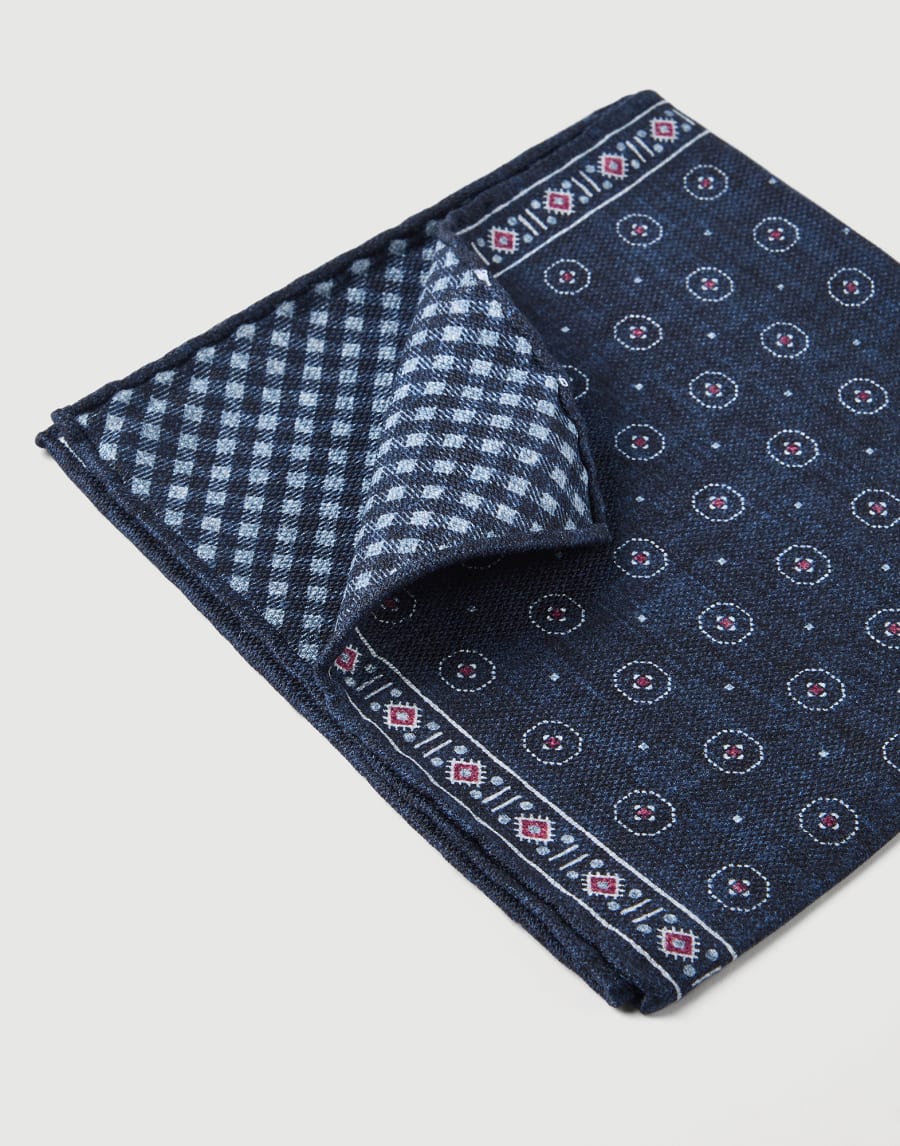 Pochette en soie Bleu Marine Homme - Brunello Cucinelli