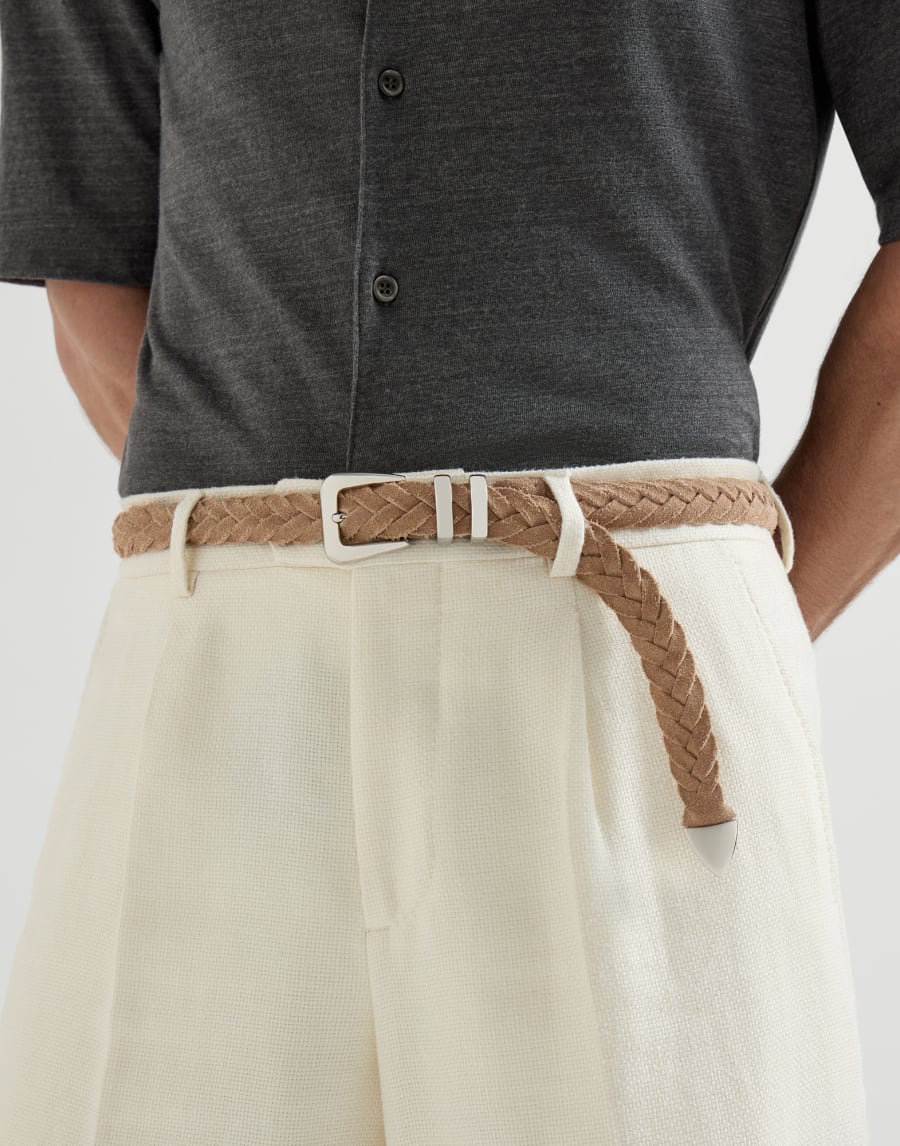 リバースカーフスキン ベルト ヘーゼルナッツ メンズ - Brunello Cucinelli