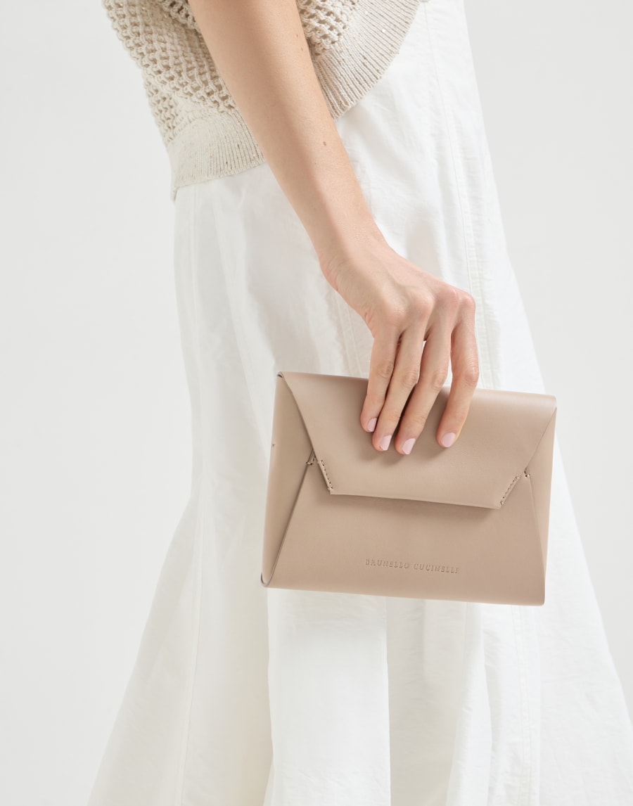 Calfskin BC Duo pochette Buff Woman - Brunello Cucinelli
