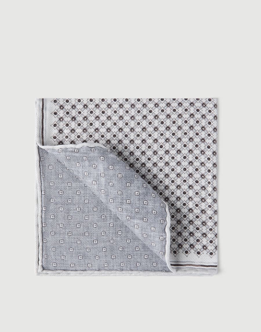 Pocket square with pattern Light Grey Man - Brunello Cucinelli