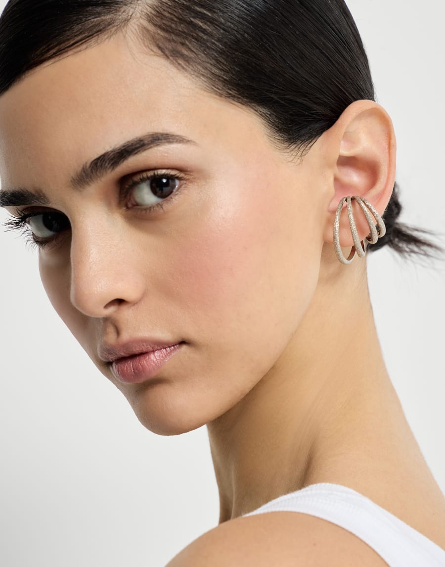 Серьги Ear Cuff из серебра Серебристый Женщина - Brunello Cucinelli