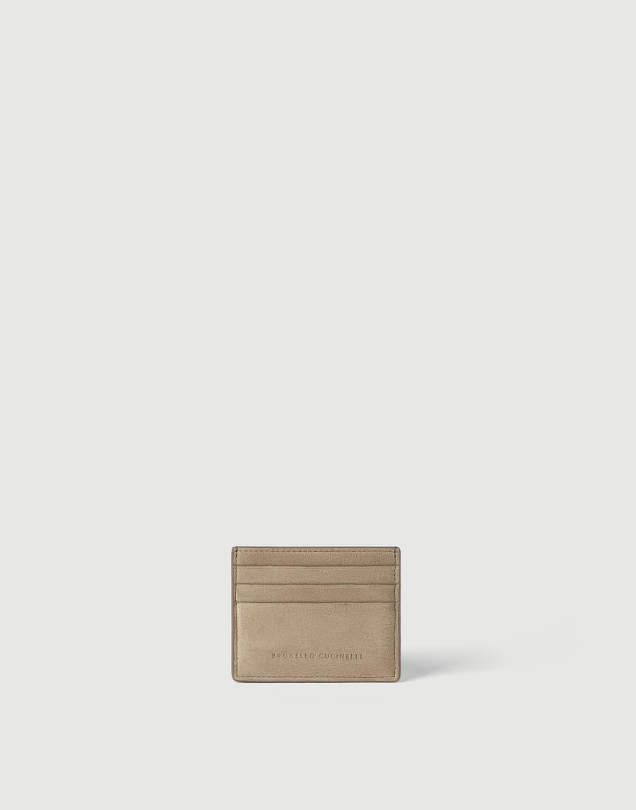 Suede card case Beige Woman - Brunello Cucinelli