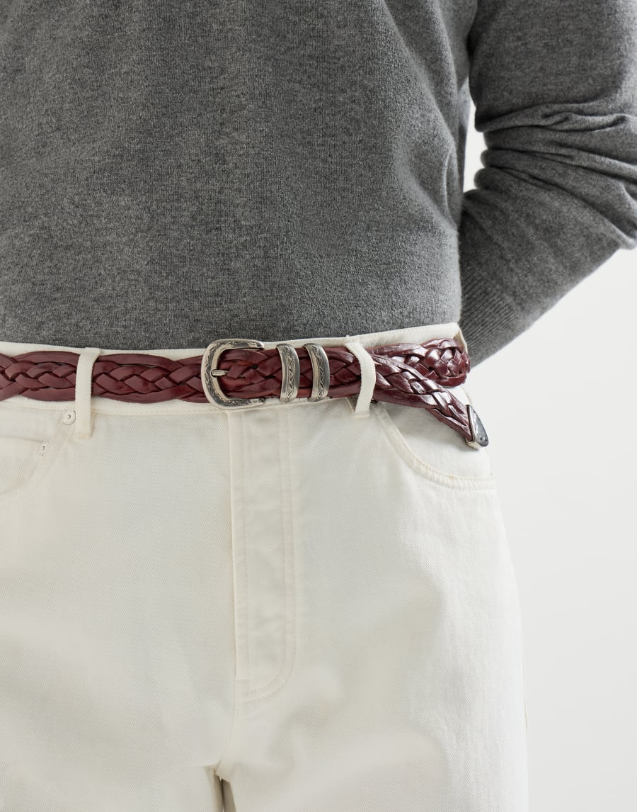 カーフスキン メッシュベルト タバコ メンズ - Brunello Cucinelli