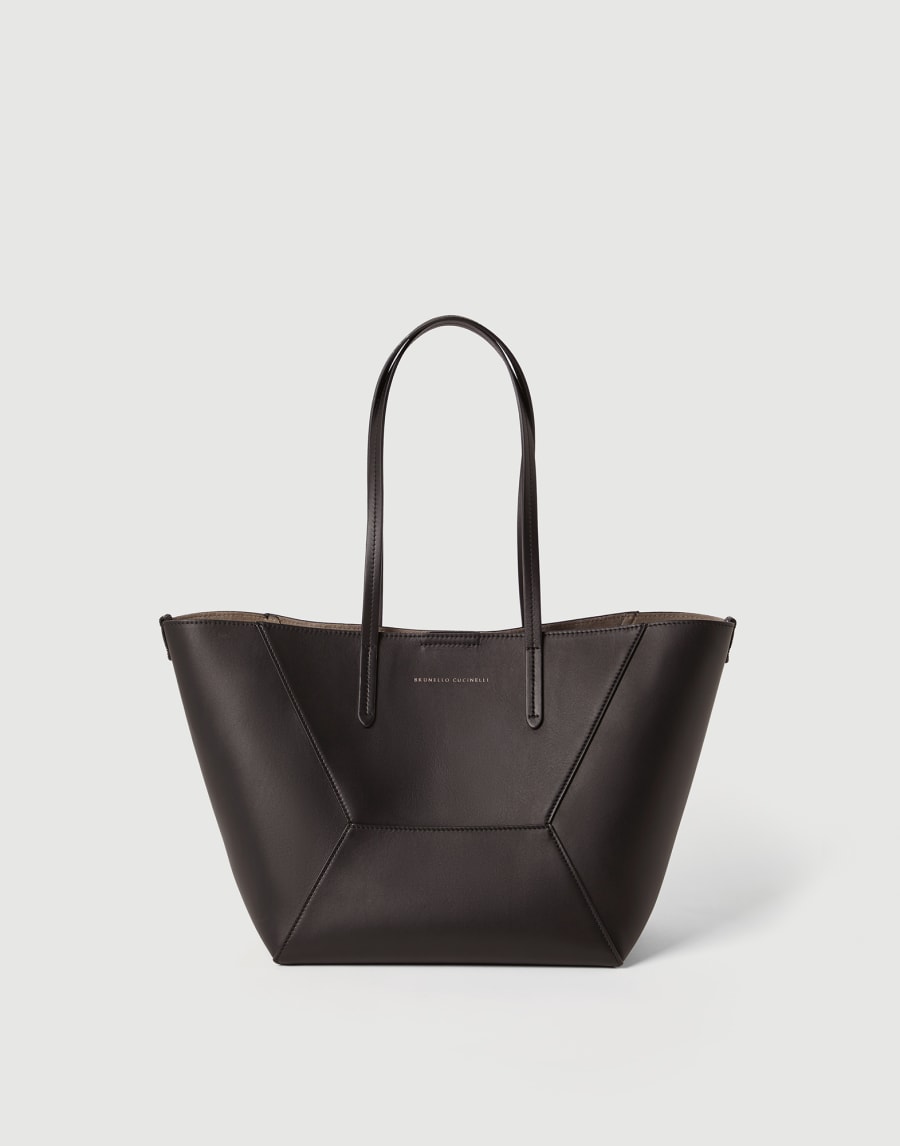 Bolso BC Duo pequeño en piel de becerro Caoba oscuro Mujer - Brunello Cucinelli