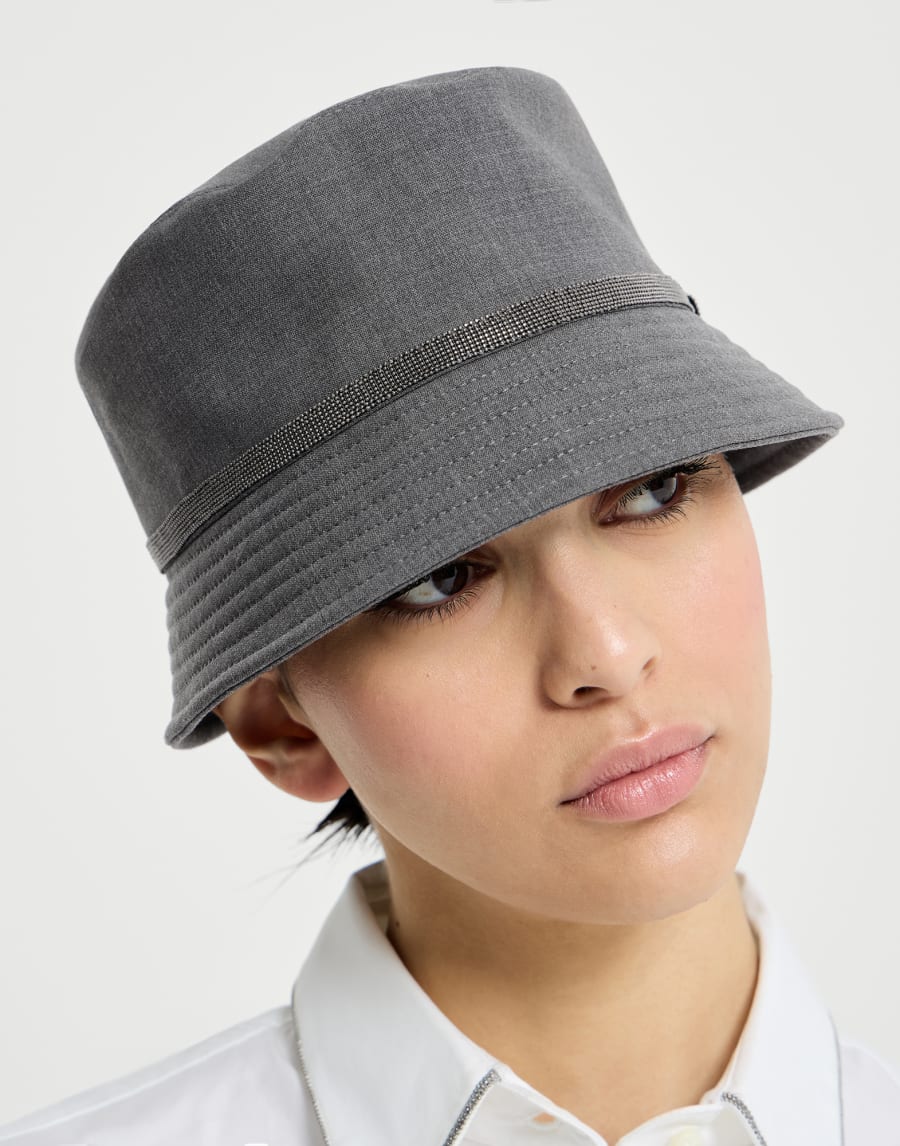 Bucket hat Dark Grey Woman - Brunello Cucinelli