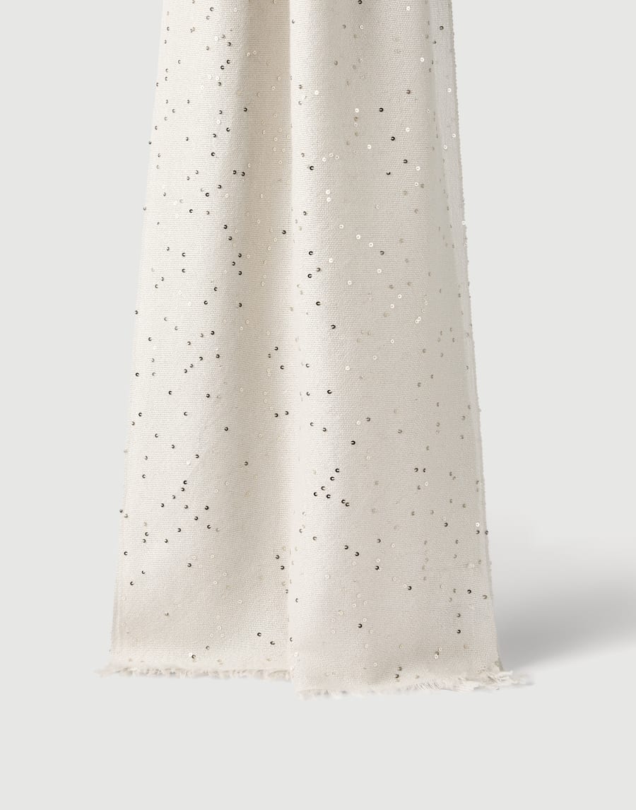 Cashmere and silk Diamond yarn scarf Panama Woman - Brunello Cucinelli