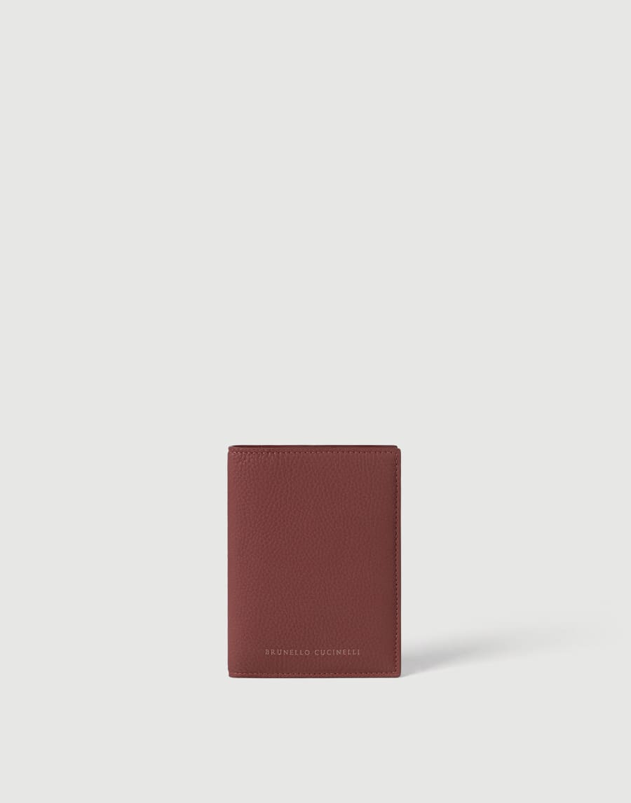 Funda para pasaporte en piel de becerro Rojo Ladrillo Mujer - Brunello Cucinelli