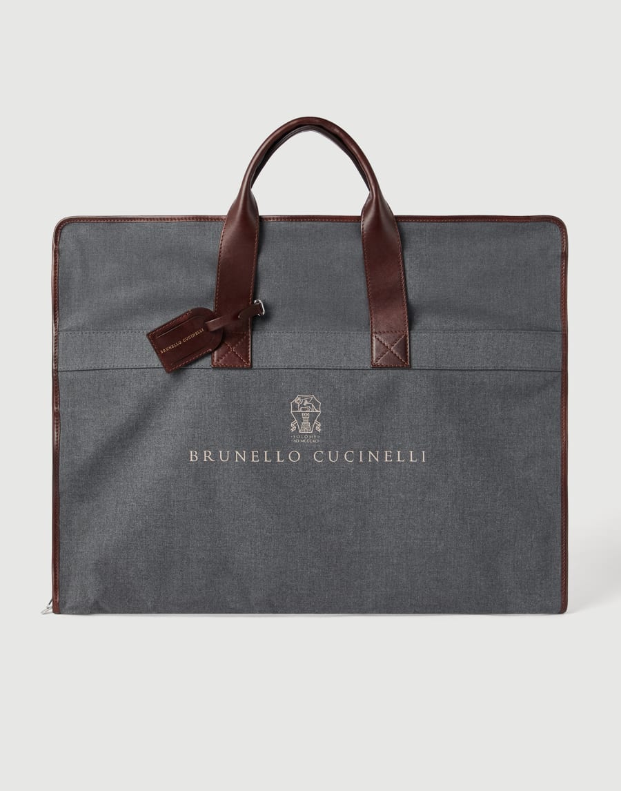 Portatrajes en piel de becerro Antracita Hombre - Brunello Cucinelli