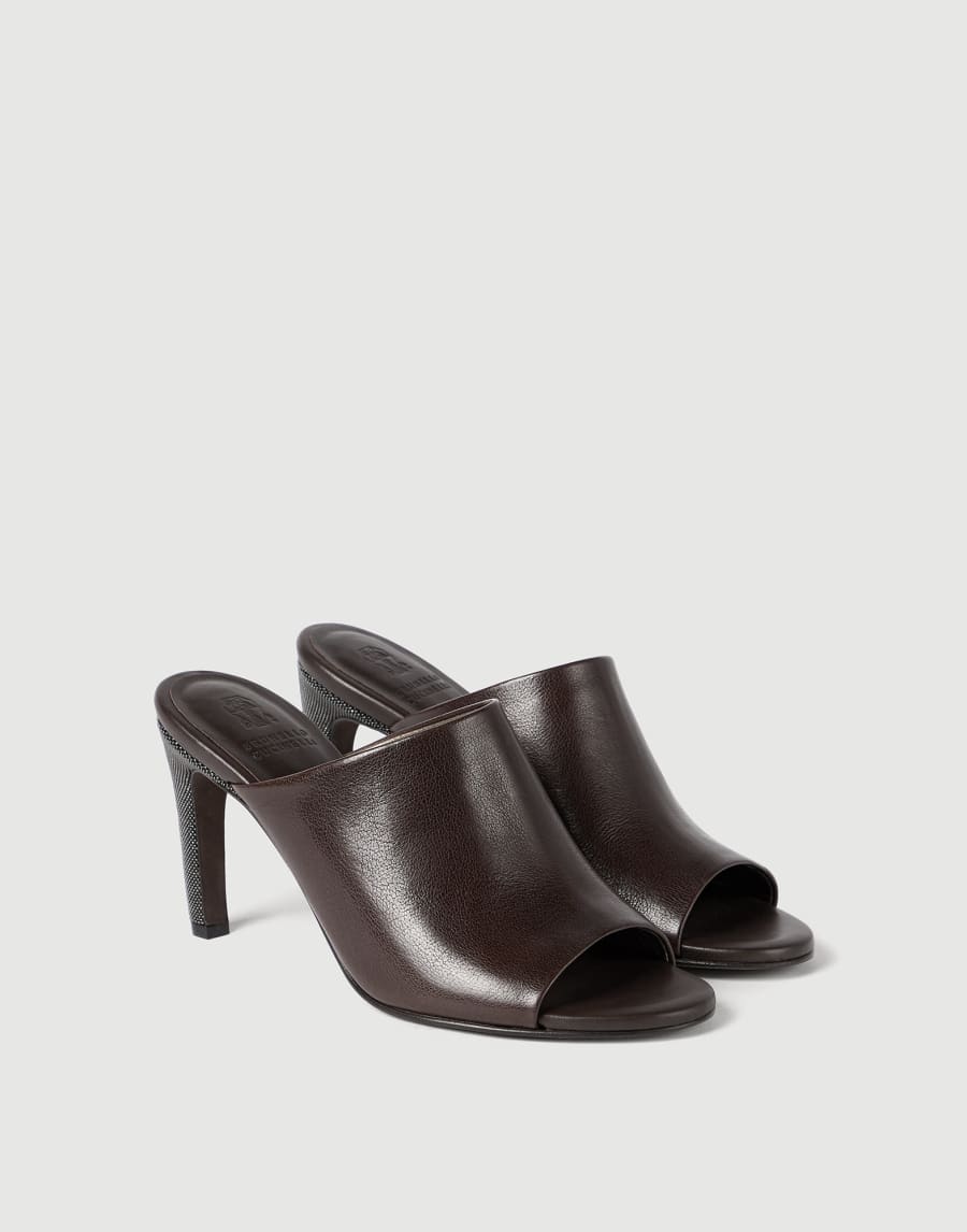 Classic leather mules Rust Brown Woman - Brunello Cucinelli