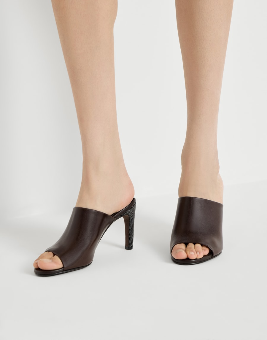 Classic leather mules Rust Brown Woman - Brunello Cucinelli