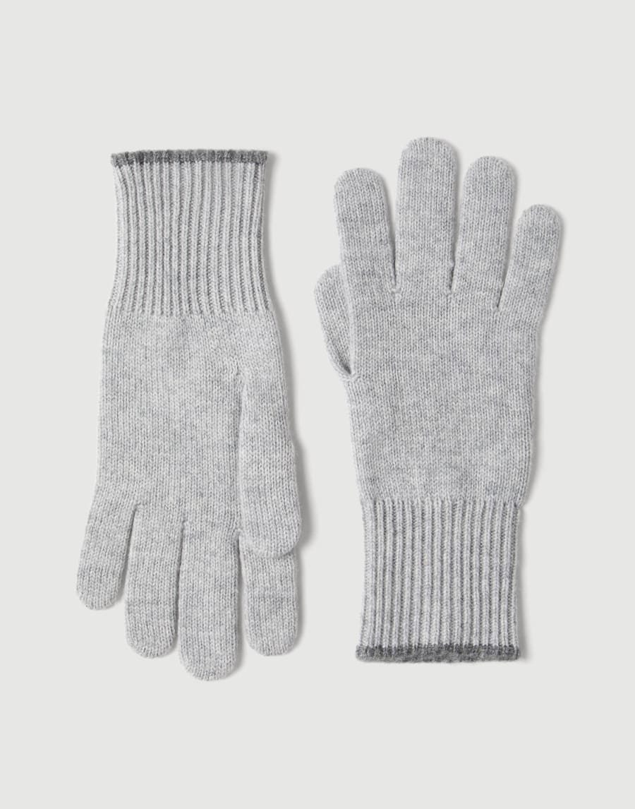 Cashmere knit gloves Grey Man - Brunello Cucinelli