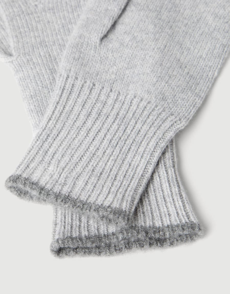 Cashmere knit gloves Grey Man - Brunello Cucinelli