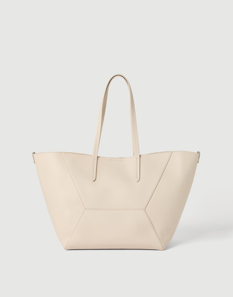 Calfskin BC Duo bag Ivory Woman - Brunello Cucinelli