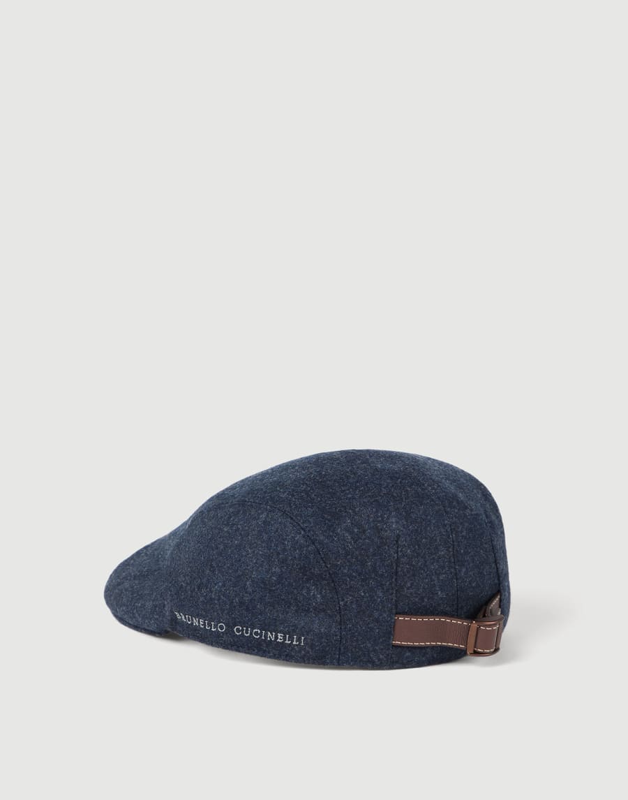 Gorra coppola en franela de lana virgen Noche Hombre - Brunello Cucinelli