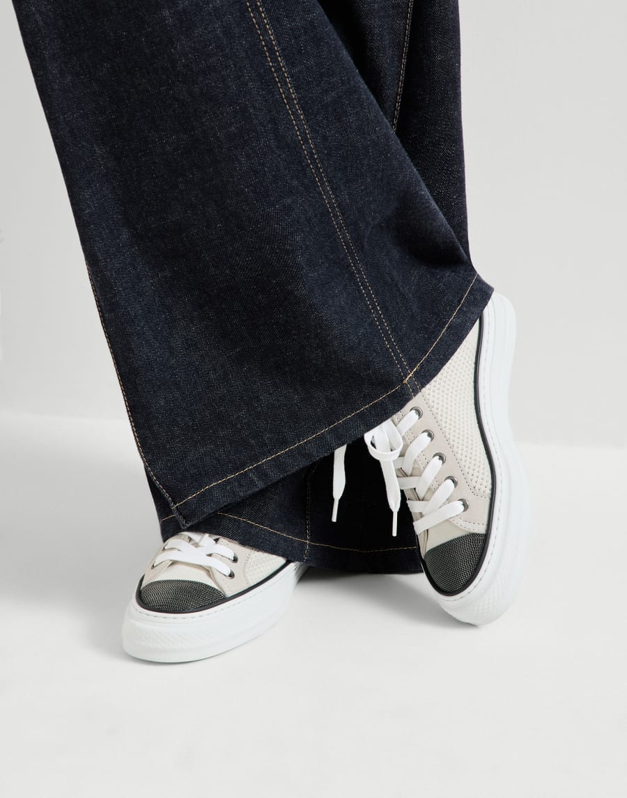 Cotton knit sneakers White Woman - Brunello Cucinelli