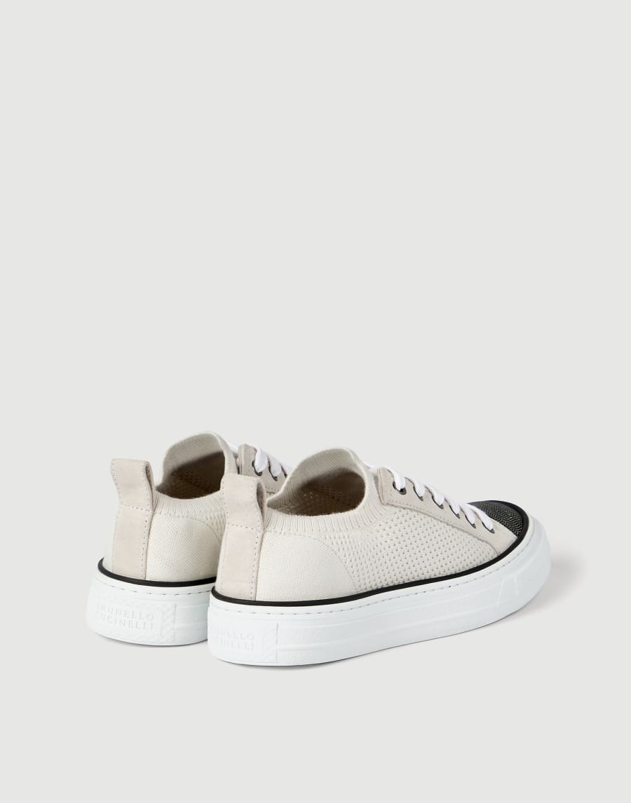 Cotton knit sneakers White Woman - Brunello Cucinelli