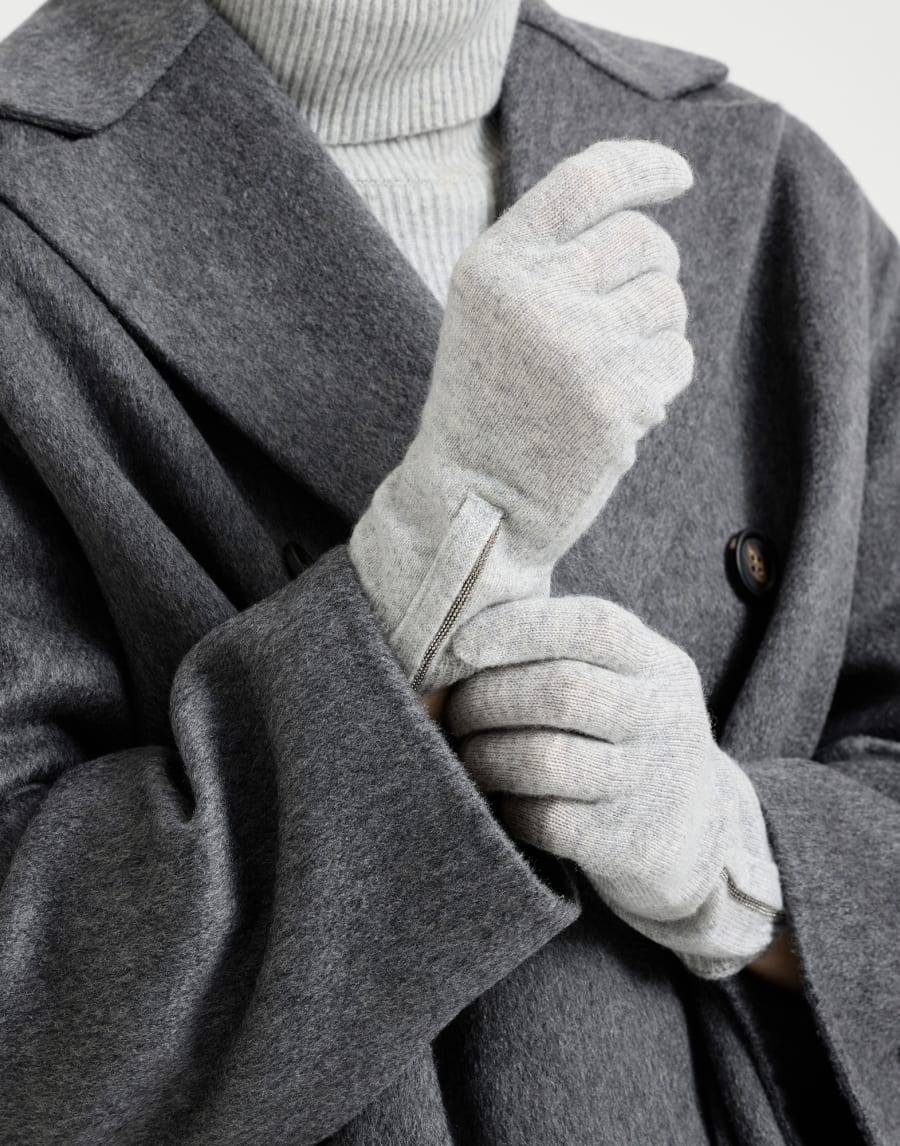 Knit gloves Light Grey Woman - Brunello Cucinelli